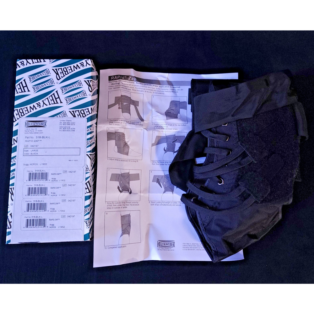 Hely & Weber RAPID Zap Ankle Support Orthosis Brace Large Injurie Relief 318
